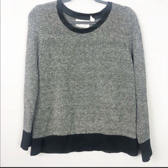 ANTHRO | FIELD & FLOWER Wool Trim Gray Sweater L - Picture 1 of 7